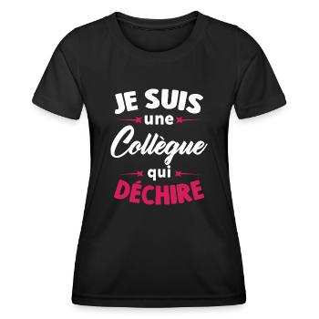 Je Suis Une Collègue Qui Déchire - T-shirt sport Femme - noir - Devant - AI Model Female 172 light (172cm)