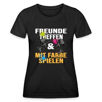 Paintball-fun Gotcha Paintballspieler Markierer - Frauen Funktions-T-Shirt - Schwarz - Vorne - AI Model Female 172 light (172cm)