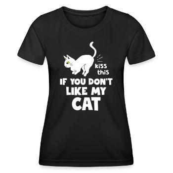 Amoureux des chats Embrasse ça si tu ne le fais pas mon chat - T-shirt sport Femme - noir - Devant - AI Model Female 172 light (172cm)