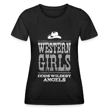 Western Girls - Gods Wildest Angels - Black Shirts - Women's Functional T-Shirt - black - Front - AI Model Female 172 light (172cm)