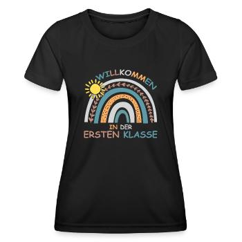 Willkommen Lehrer erste Klasse Einschulung Schule - Frauen Funktions-T-Shirt - Schwarz - Vorne - AI Model Female 172 light (172cm)