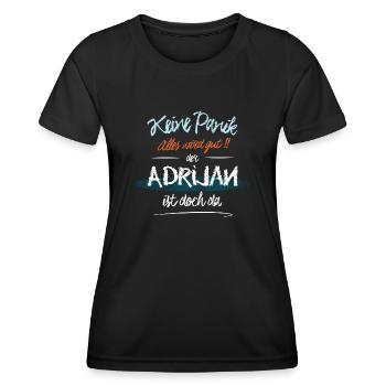 Adrijan - Keine Panik. Alles wird gut - Frauen Funktions-T-Shirt - Schwarz - Vorne - AI Model Female 172 light (172cm)