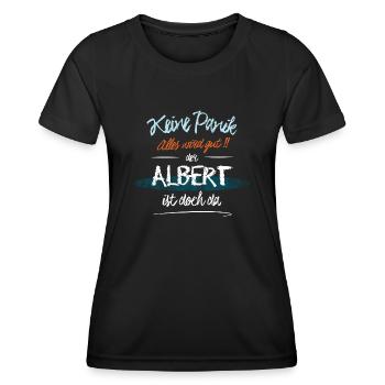 Albert - Keine Panik. Alles wird gut - Frauen Funktions-T-Shirt - Schwarz - Vorne - AI Model Female 172 light (172cm)