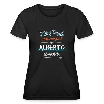 Alberto - Keine Panik. Alles wird gut - Frauen Funktions-T-Shirt - Schwarz - Vorne - AI Model Female 172 light (172cm)