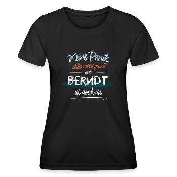 Berndt - Keine Panik. Alles wird gut - Frauen Funktions-T-Shirt - Schwarz - Vorne - AI Model Female 172 light (172cm)