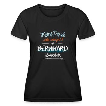 Bernhard - Keine Panik. Alles wird gut - Frauen Funktions-T-Shirt - Schwarz - Vorne - AI Model Female 172 light (172cm)
