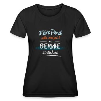 Bernie - Keine Panik. Alles wird gut - Frauen Funktions-T-Shirt - Schwarz - Vorne - AI Model Female 172 light (172cm)