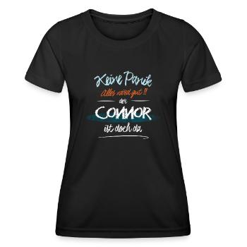 Connor - Keine Panik. Alles wird gut - Frauen Funktions-T-Shirt - Schwarz - Vorne - AI Model Female 172 light (172cm)