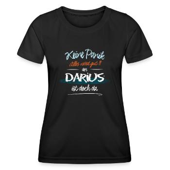 Darius - Keine Panik. Alles wird gut - Frauen Funktions-T-Shirt - Schwarz - Vorne - AI Model Female 172 light (172cm)
