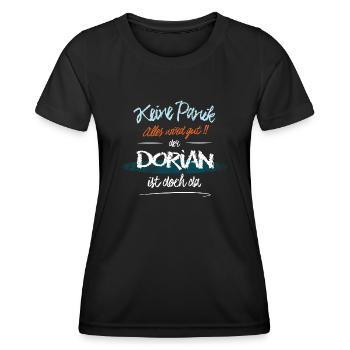 Dorian - Keine Panik. Alles wird gut - Frauen Funktions-T-Shirt - Schwarz - Vorne - AI Model Female 172 light (172cm)