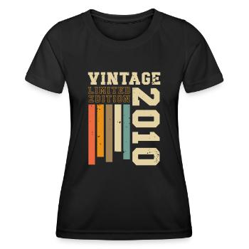 Vintage 2010 Vintage Rétro Cadeau d’anniversaire - T-shirt sport Femme - noir - Devant - AI Model Female 172 light (172cm)