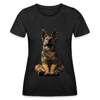 Berger allemand - T-shirt sport Femme - noir - Devant - AI Model Female 172 light (172cm)