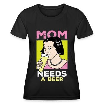 Bier Biertrinker Party Kneipe Alkohol - Frauen Funktions-T-Shirt - Schwarz - Vorne - AI Model Female 172 light (172cm)