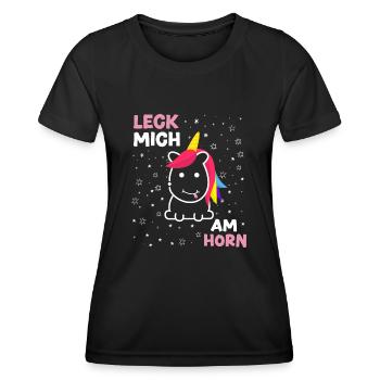 Einhorn - Frauen Funktions-T-Shirt - Schwarz - Vorne - AI Model Female 172 light (172cm)