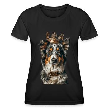 Australischer Schäferhund - Frauen Funktions-T-Shirt - Schwarz - Vorne - AI Model Female 172 light (172cm)
