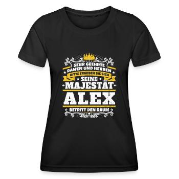 Seine Majestät Alex - Frauen Funktions-T-Shirt - Schwarz - Vorne - AI Model Female 172 light (172cm)