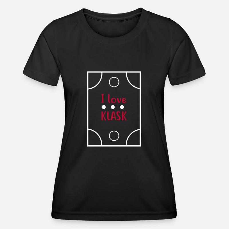 I love KLASK - Game Game - Women's Functional T-Shirt - black