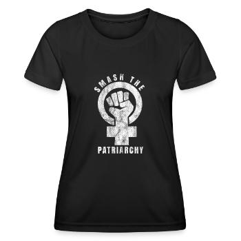 Feministin Shirt Frauen Power Frauenrechte Shirt - Frauen Funktions-T-Shirt - Schwarz - Vorne - AI Model Female 172 light (172cm)