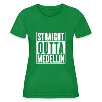 Straight outta Medellín - Frauen Funktions-T-Shirt - Kelly Green - Vorne - AI Model Female 172 dark (172cm)
