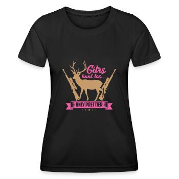 Jolie chasseur - T-shirt sport Femme - noir - Devant - AI Model Female 172 light (172cm)