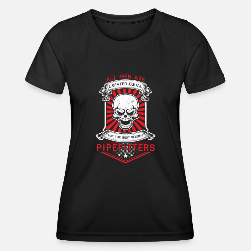 Best men become pipefitters - Women's Functional T-Shirt - black
