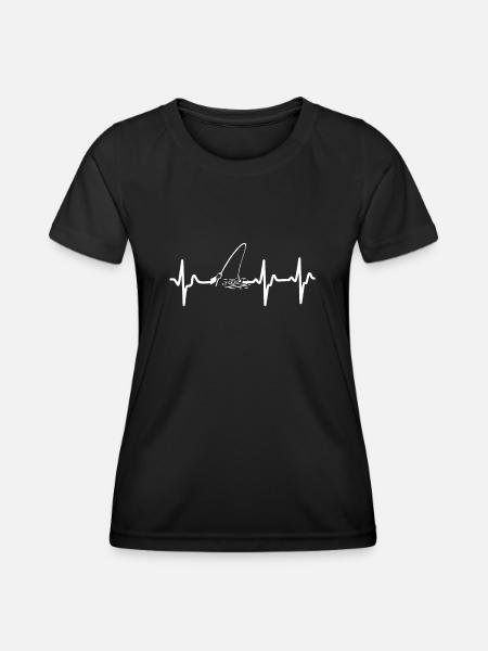 Angeln - Frauen Funktions-T-Shirt - Schwarz