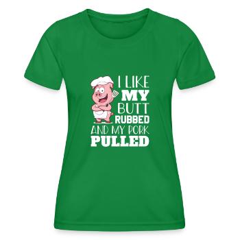 BBQ Grill Master BBQ Party - T-shirt sport Femme - vert - Devant - AI Model Female 172 dark (172cm)