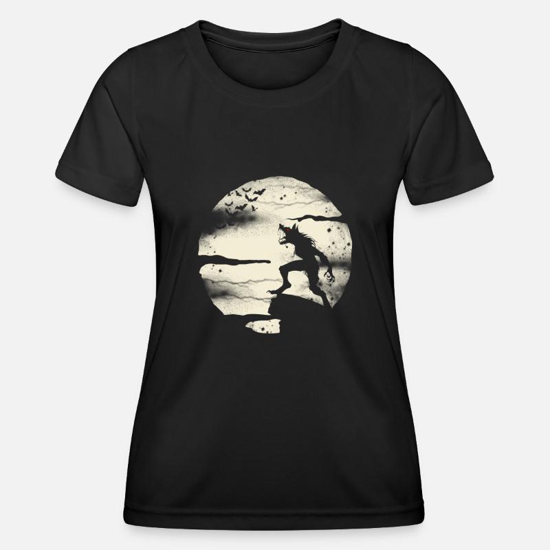 Werewolf With The Full Moon - Women's Functional T-Shirt - black