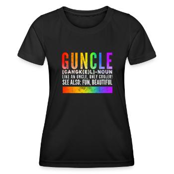 guncle like a dad only cooler - Women's Functional T-Shirt - black - Front - AI Model Female 172 light (172cm)