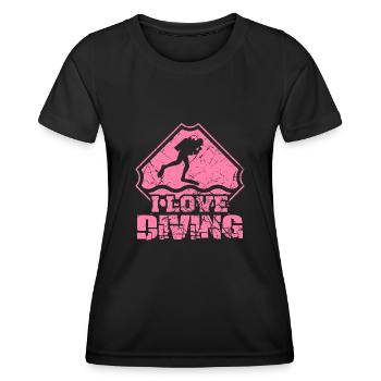 Divers Scuba Diving Scuba Diving Diver - Women's Functional T-Shirt - black - Front - AI Model Female 172 light (172cm)
