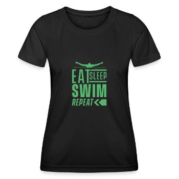 Schwimmen Schwimmer Swimmer Swim Swimming - Women's Functional T-Shirt - black - Front - AI Model Female 172 light (172cm)