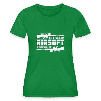Airsoft Match - Women's Functional T-Shirt - kelly green - Front - AI Model Female 172 dark (172cm)
