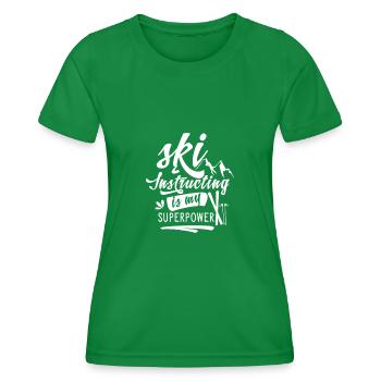 Ski instructor Ski instructor Ski instructor Ski instructor - Women's Functional T-Shirt - kelly green - Front - AI Model Female 172 dark (172cm)