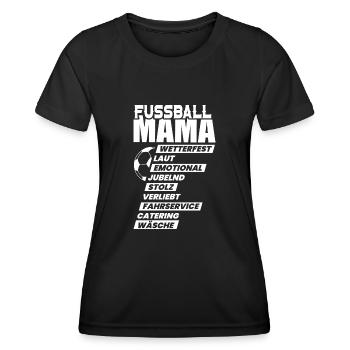 Fussballmama - Frauen Funktions-T-Shirt - Schwarz - Vorne - AI Model Female 172 light (172cm)