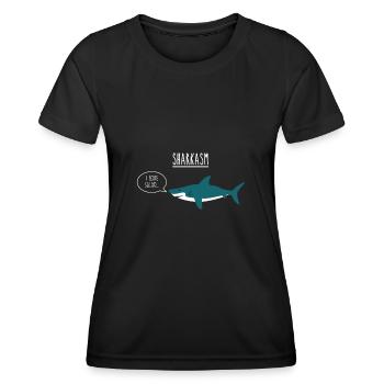 Sharkasm - J'aime la salade - T-shirt sport Femme - noir - Devant - AI Model Female 172 light (172cm)