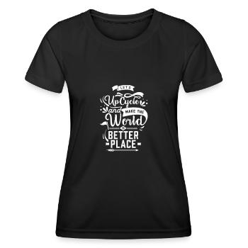 Up Cycle - Frauen Funktions-T-Shirt - Schwarz - Vorne - AI Model Female 172 light (172cm)