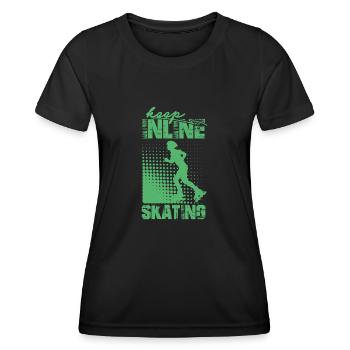 Sk8 Inline Skate Inliner Inline Skating Rollschuhe - Frauen Funktions-T-Shirt - Schwarz - Vorne - AI Model Female 172 light (172cm)