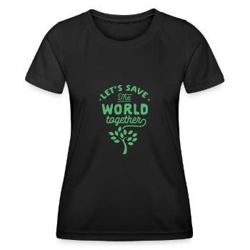 Umwelt Klimawandel Erde retten Erderwärmung Klima - Frauen Funktions-T-Shirt - Schwarz - Vorne - AI Model Female 172 light (172cm)