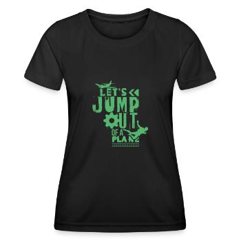 Tandem Skydive Skydiving Parachute Sport - Women's Functional T-Shirt - black - Front - AI Model Female 172 light (172cm)