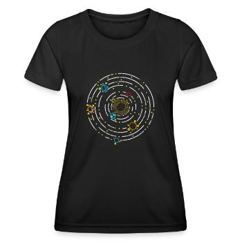 Système solaire Planet - T-shirt sport Femme - noir - Devant - AI Model Female 172 light (172cm)