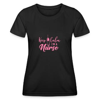 Infirmière - T-shirt sport Femme - noir - Devant - AI Model Female 172 light (172cm)