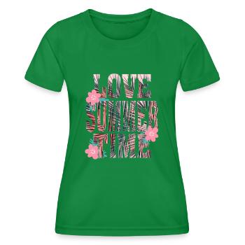 Love Summer Time Palmen Sommer Geschenk - Women's Functional T-Shirt - kelly green - Front - AI Model Female 172 dark (172cm)