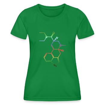 LSD structural formula molecule A. Hofmann Bicycle Day - Women's Functional T-Shirt - kelly green - Front - AI Model Female 172 dark (172cm)