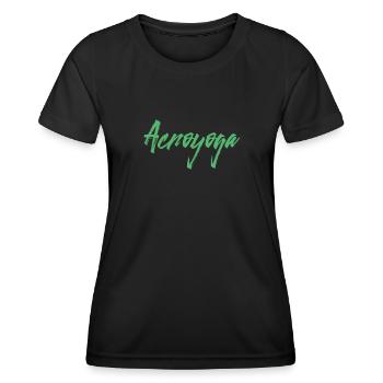 Acroyoga - Frauen Funktions-T-Shirt - Schwarz - Vorne - AI Model Female 172 light (172cm)