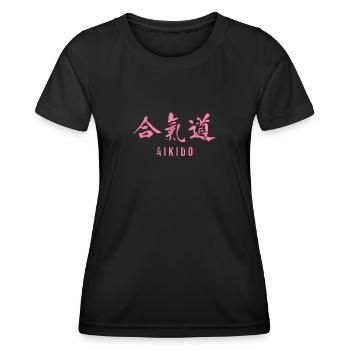 Aikido - Frauen Funktions-T-Shirt - Schwarz - Vorne - AI Model Female 172 light (172cm)