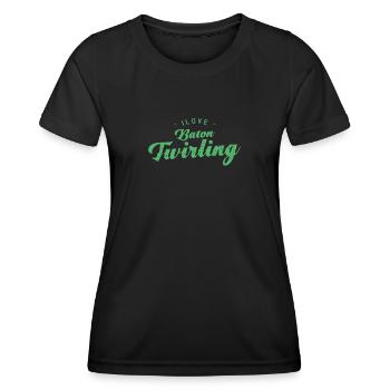 Stabdrehen Baton Twirling Dreh Twirl - Frauen Funktions-T-Shirt - Schwarz - Vorne - AI Model Female 172 light (172cm)