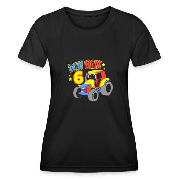 I am 6th tractor 6th birthday boy - Women's Functional T-Shirt - black - Front - AI Model Female 172 light (172cm)