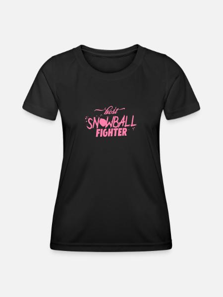 Schneeballschlacht - Frauen Funktions-T-Shirt - Schwarz