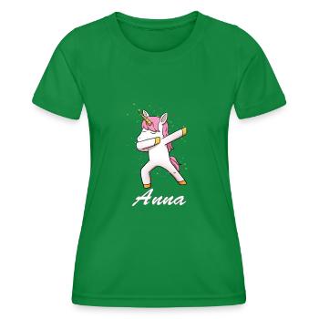 Anna Einhorn first name girl - Women's Functional T-Shirt - kelly green - Front - AI Model Female 172 dark (172cm)