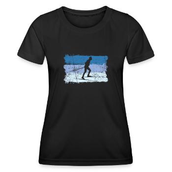 Ski ski de fond - T-shirt sport Femme - noir - Devant - AI Model Female 172 light (172cm)